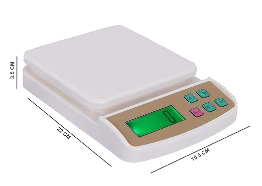 Digital Kitchen SF-400A 10kg Multipurpose LCD Screen Digital Weighing Measure Scale Machine for Measuring Fruits, Spice, Food, Vegetable (White, 10 Kg Max Capacity)