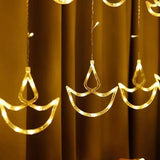 Diwali 6+6 Diya LED Curtain String Lights