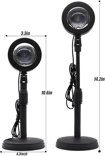 Sunset Lamp Projector 16 Color LED Light Desk Rainbow Night Light 360° Rotation Romantic Sunlight for Bedroom, Party, Photography with Remote (Sunset Lamp)