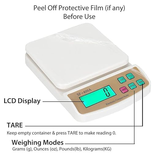 Digital Kitchen SF-400A 10kg Multipurpose LCD Screen Digital Weighing Measure Scale Machine for Measuring Fruits, Spice, Food, Vegetable (White, 10 Kg Max Capacity)