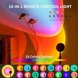 Sunset Lamp Projector 16 Color LED Light Desk Rainbow Night Light 360° Rotation Romantic Sunlight for Bedroom, Party, Photography with Remote (Sunset Lamp)