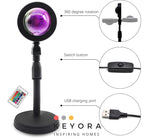 Sunset Lamp Projector 16 Color LED Light Desk Rainbow Night Light 360° Rotation Romantic Sunlight for Bedroom, Party, Photography with Remote (Sunset Lamp)