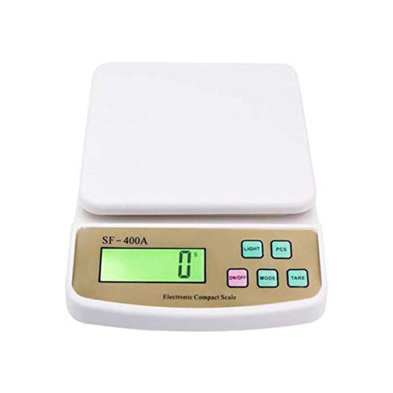 Digital Kitchen SF-400A 10kg Multipurpose LCD Screen Digital Weighing Measure Scale Machine for Measuring Fruits, Spice, Food, Vegetable (White, 10 Kg Max Capacity)